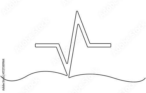 Continuous line representing a heartbeat.