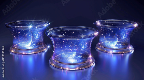 two glasses on a black background