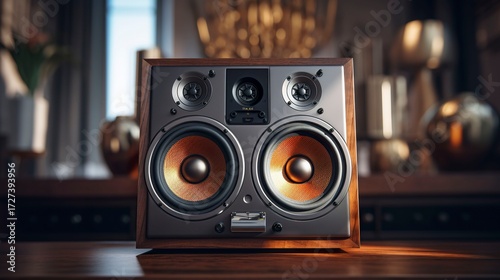 Wallpaper Mural A photo of a speaker with bass enhancement Torontodigital.ca