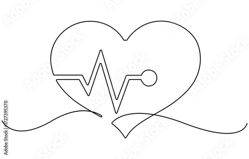 Continuous line representing a heartbeat.