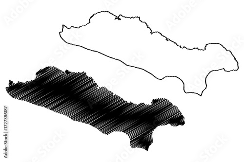 Puerto Plata (Dominican Republic, Hispaniola, Provinces of the Dominican Republic) map vector illustration, scribble sketch Puerto Plata map