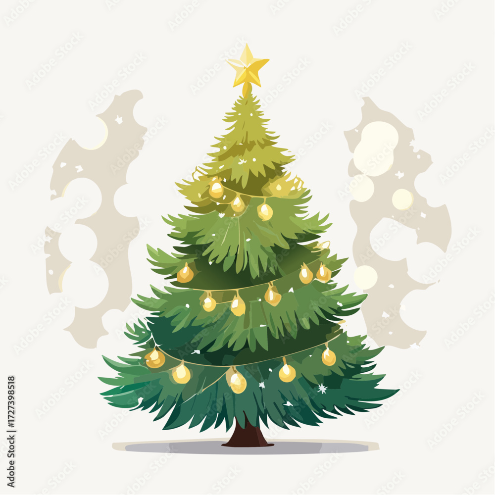 Obraz premium brightly illuminated Christmas tree adorned with bokeh lights