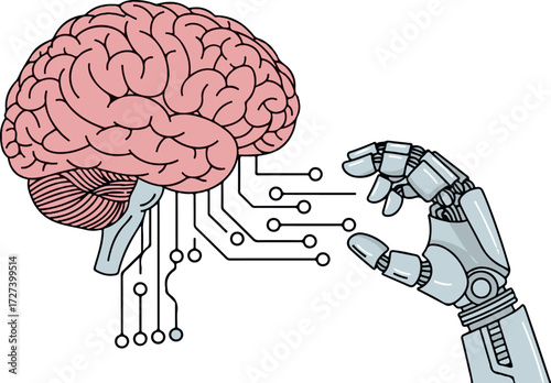 Human Brain Interacting with Robotic Hand through Digital Circuits