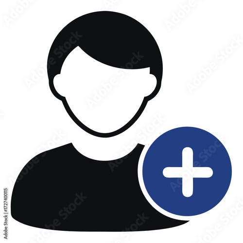 Icon representing adding a new user or profile to a system