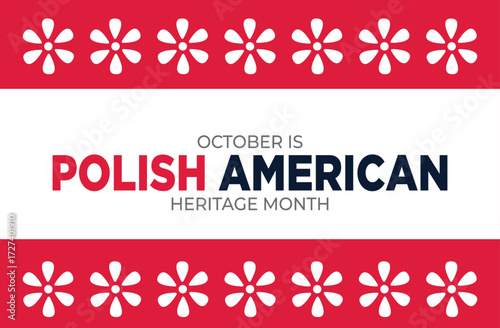 October is Polish American Heritage Month vector illustration. Flag of Poland and Flag of the United States design element