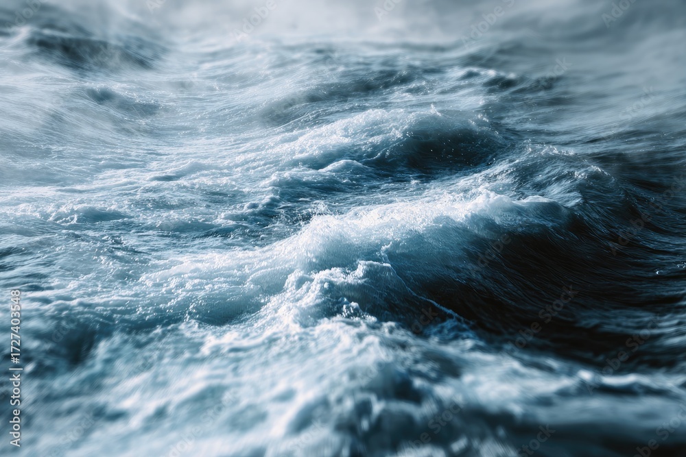 Fototapeta premium Rough sea, turbulent waves