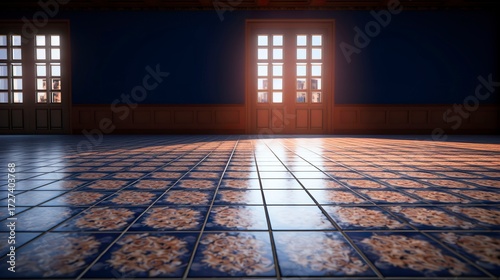 Wallpaper Mural A photo of a tiled floor in an empty room Torontodigital.ca