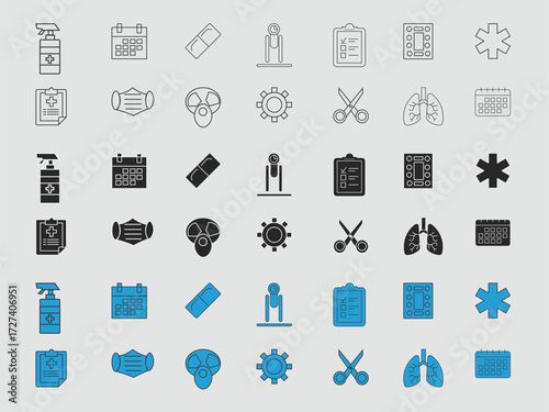 Medical vector icons line art symbol modern design template