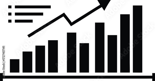 Financial Growth Chart: A stylized bar graph illustrates the ascent of financial progress, with an arrow pointing upward, symbolizing positive trends in the business world.
