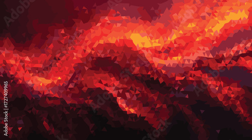 Fiery abstract geometric pattern fire flames
