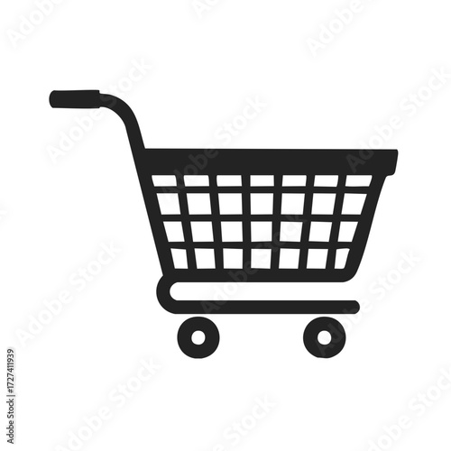 Shopping cart icon for online retail store purchases consumerism ecommerce and marketplace