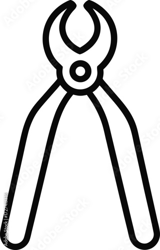 Forceps outline icon vector on white background 