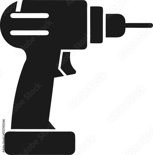 Drill silhouette icon vector on white background 
