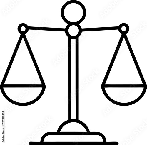    Balance outline icon vector on white background 