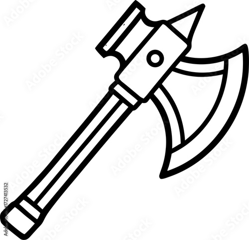 Axe silhouette icon vector on white background 