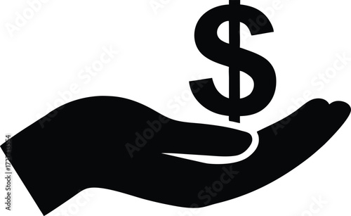 Hand Holding US Dollar Bill Vector - Donation, Payment, and Assistance Concept