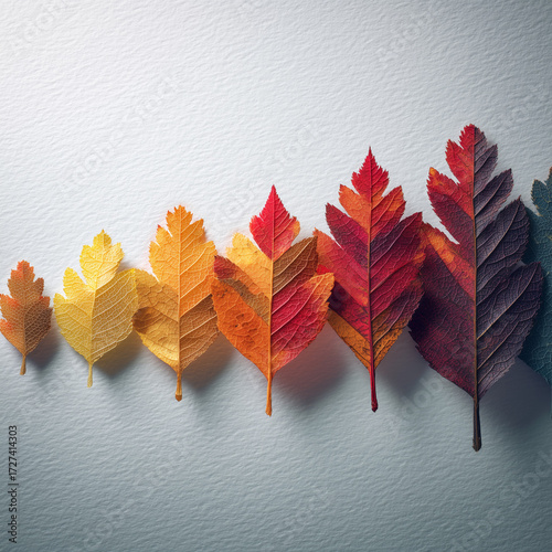 Conceptual sequence showing paper-cut leaves transforming into real autumn leaves across the frame. Ideal for creative and editorial seasonal themes