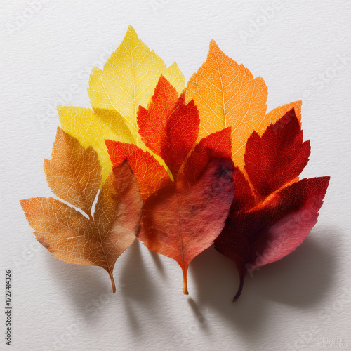 Conceptual sequence showing paper-cut leaves transforming into real autumn leaves across the frame. Ideal for creative and editorial seasonal themes