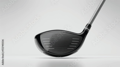 A professional product photograph of a black golf driver club head against a pure white backgroundd