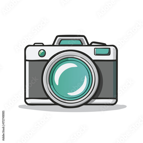 Stylish Camera Illustration Focusing Lens Design, Photography Equipment, Artistic Style, Modern Design, Photographic Device, Art Design