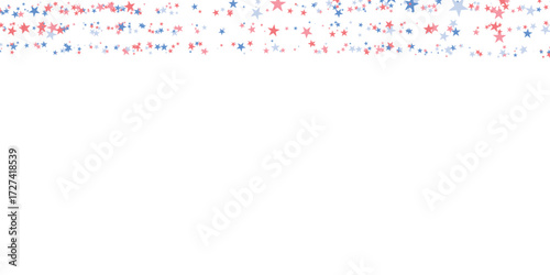 Color stars confetti borders. Splash effect banner. Vector abstract background with blurred drops of rain for wallpaper, wrapping paper, backdrop, poster, card etc.