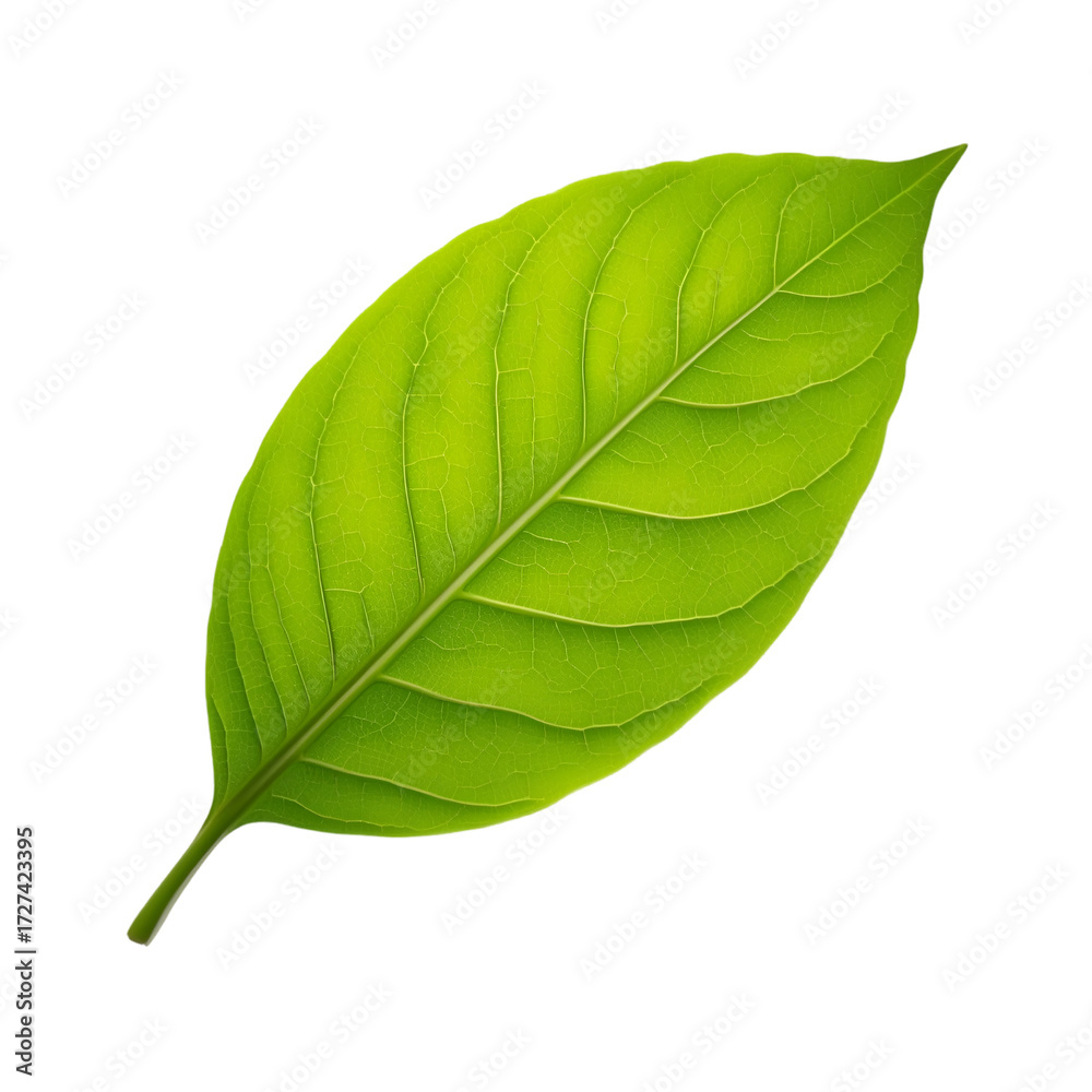 Obraz premium green leaf on white background