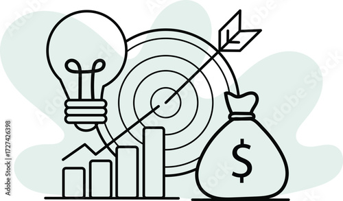 business idea target money success concept clip art preview