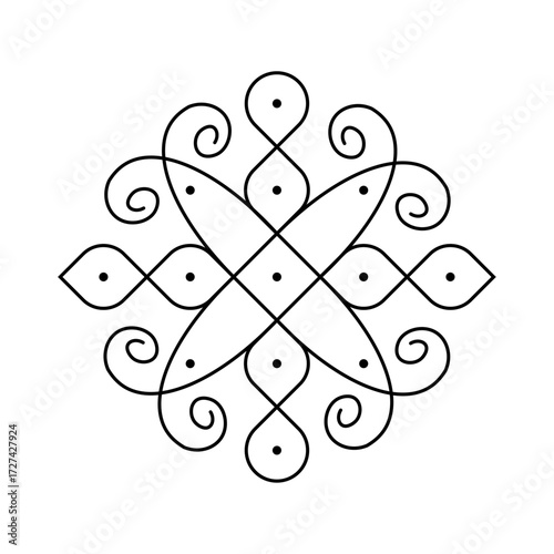 Attractive flower rangoli design for daily use!