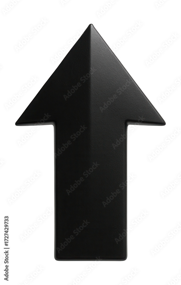 Fototapeta premium Black arrow pointing straight up.