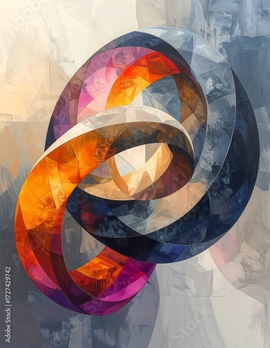 Abstract intertwined geometric shapes