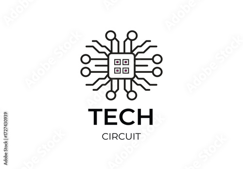 Technology Circuit Logo Design