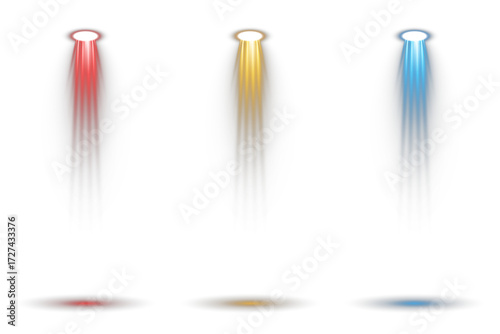 Downward gold light beam with soft gradient and transparent glow, shiny spotlight effect isolated on black background, bright illumination for concert stage, theatre show, or event decoration design