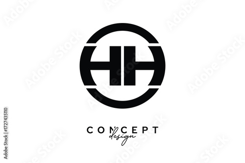 HH Creative Circle Monogram Logo Design – Modern Branding Concept