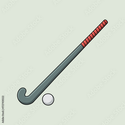 Field Hockey Stick and Ball Sport Equipment Illustration