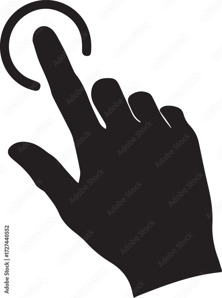 Obraz premium Hand Finger Click Tap Icon - Digital Interaction Symbol