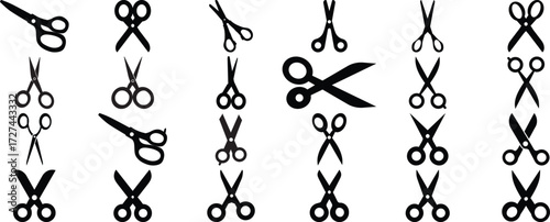 Scissors Icons for Cutting, Crafting, Tailoring, and Hairdressing