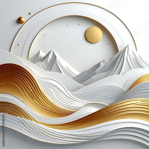 Abstract mountain scene
