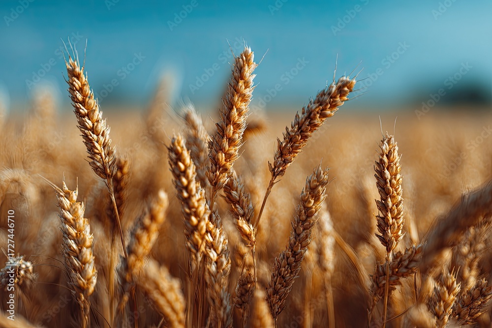 Fototapeta premium Golden wheat field at sunset