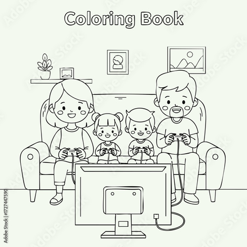 A joyful family engages in gaming together, showcasing a fun bonding moment in a cozy living room setting.