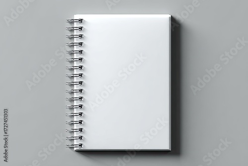 Blank white spiral-bound notebook