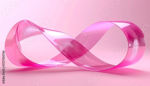 Abstract pink ribbon infinity symbol
