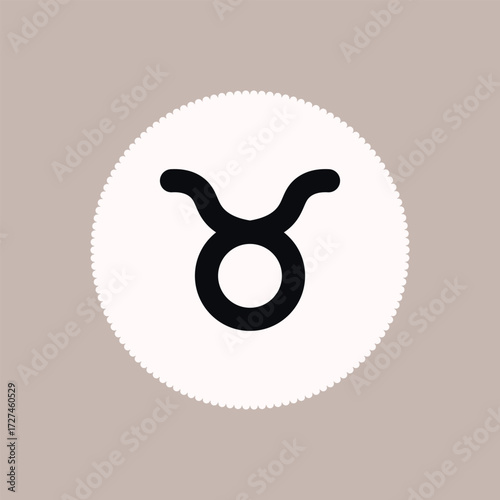 Zodiac horoscope. Taurus astrological icon symbol. Stylized star sign esoteric. Simple line vector illustration.