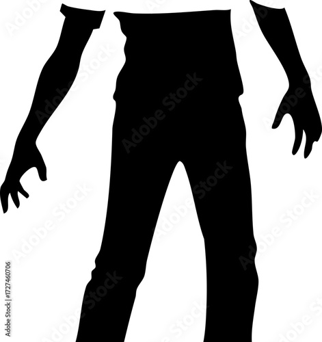 Bilde på lerret Dynamic silhouette of a person in motion, conveying energy and action for modern design projects and dynamic presentations