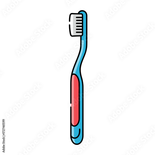 Colorful Cartoon Toothbrush with Gray Bristles.