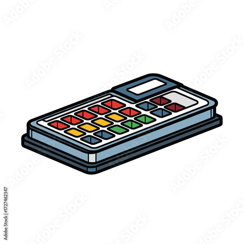 Colorful Isometric Point of Sale Terminal.