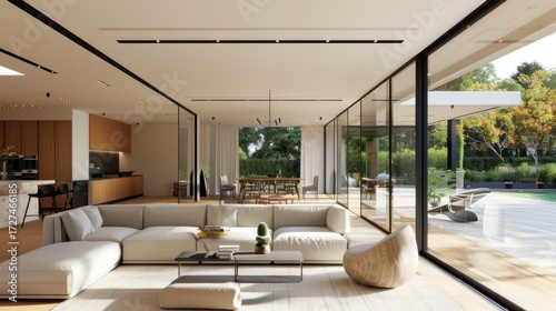 Modern open concept living area