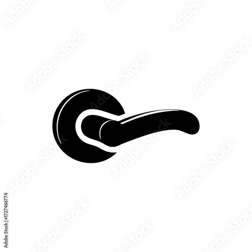 Modern door handle lever with a sleek design representing entry, access, and interior hardware.
