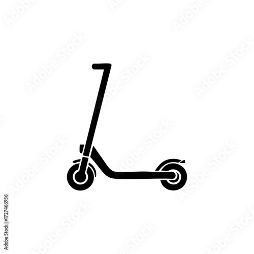 Minimalist electric scooter symbol representing modern urban transport, eco mobility, and green commuting.