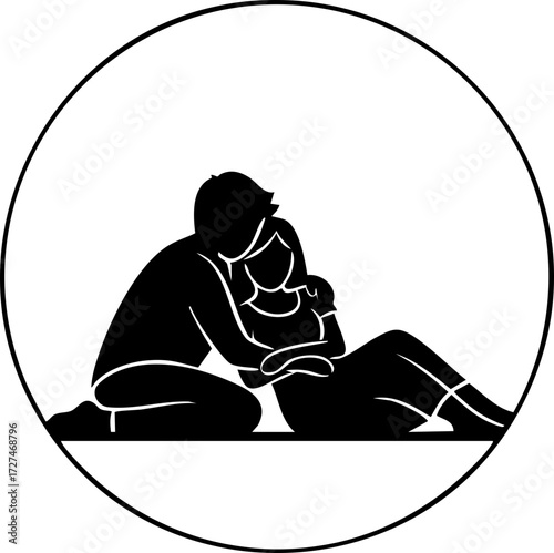 Tender embrace captures intimate connection between two people sharing a loving moment of profound togetherness and affection