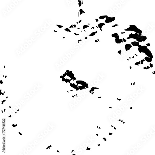 Dynamic abstract pattern with scattered dark shapes creating a sense of movement and modern design for creative projects.